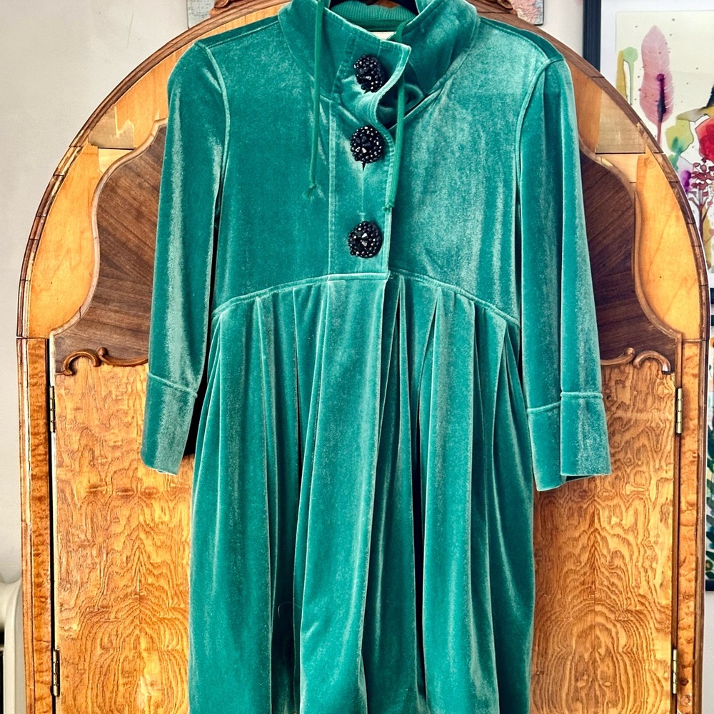 Free People Vintage Velvet Hooded Babydoll Jacket
